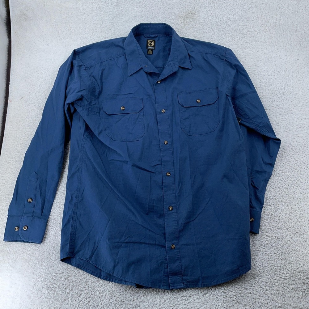 Noble Outfitters Weathered Work Shirt Mens XL Tall Steel Blue Long Sleeve Cotton